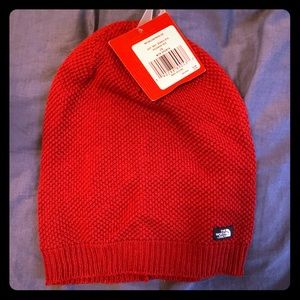 TNF The North Face Red Knitted Beanie